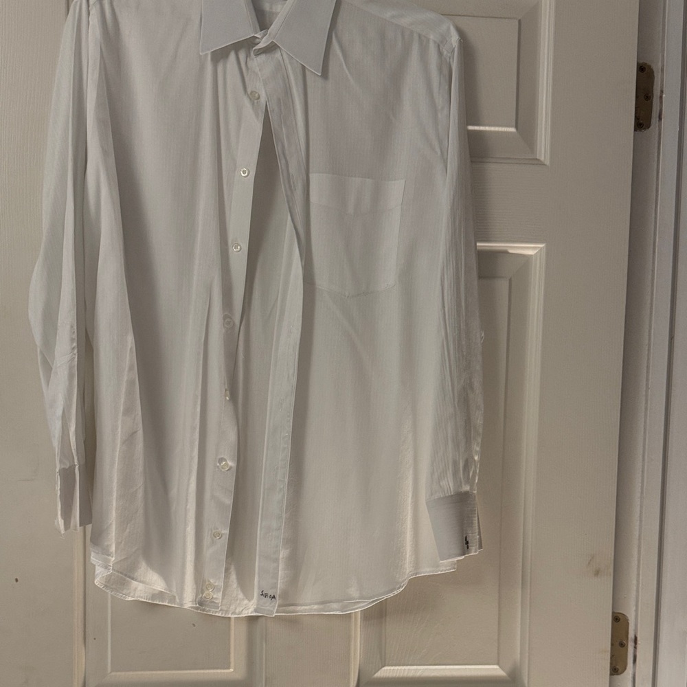 Elegant White Men's Dress Shirt